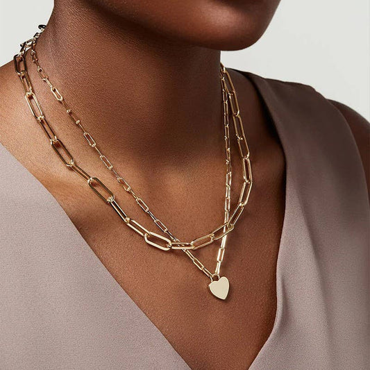 Gold Layered Heart Necklace