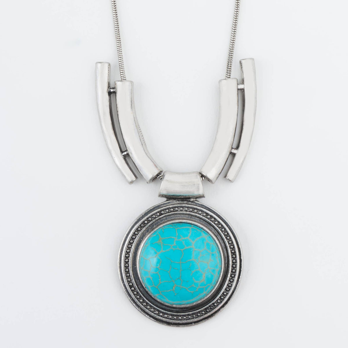Mae Western Turquoise 18" Statement Pendant Necklace