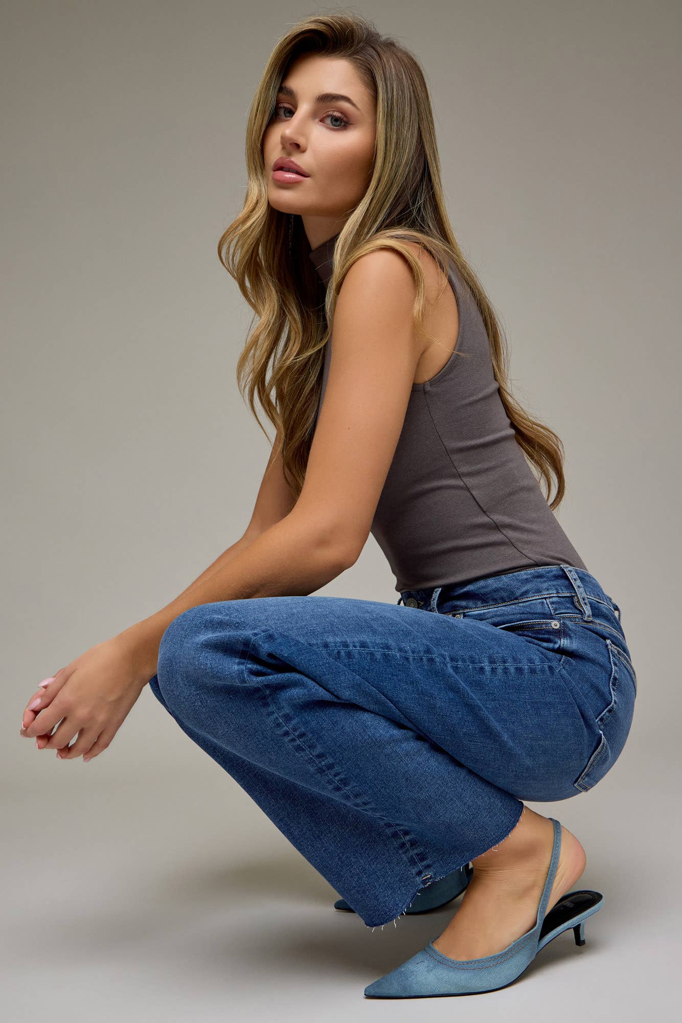 Ella Mid Rise Classic Straight Jeans by Hidden