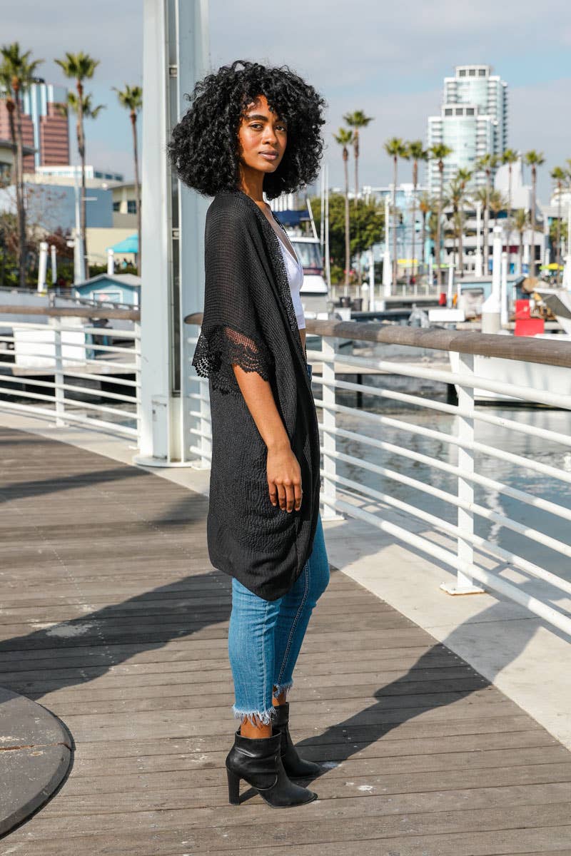 Sophisticated Scallop Lace Kimono