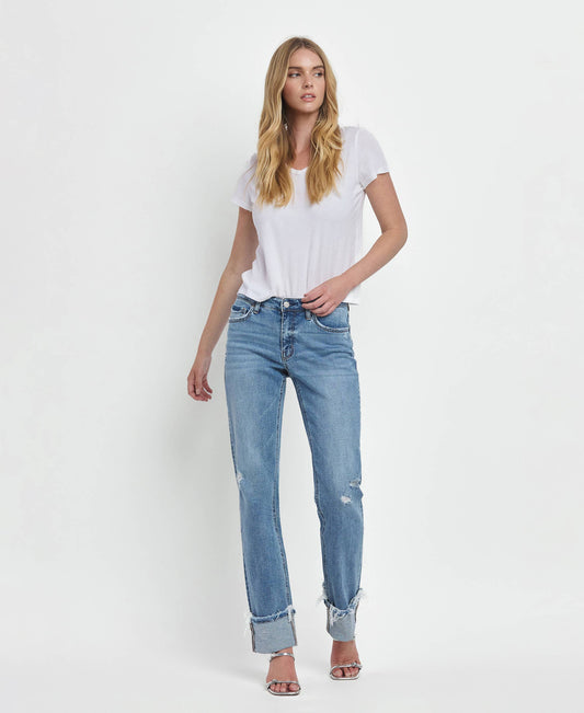 Evermore Mid Rise Cuffed Straight Leg by Lovervet