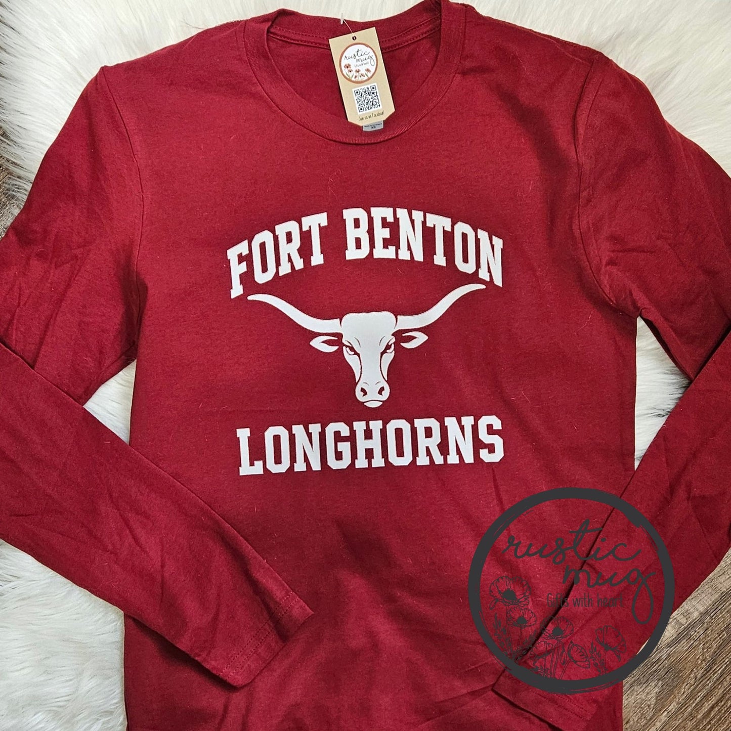 Long Sleeve Old School Fort Benton Longhorn Tee