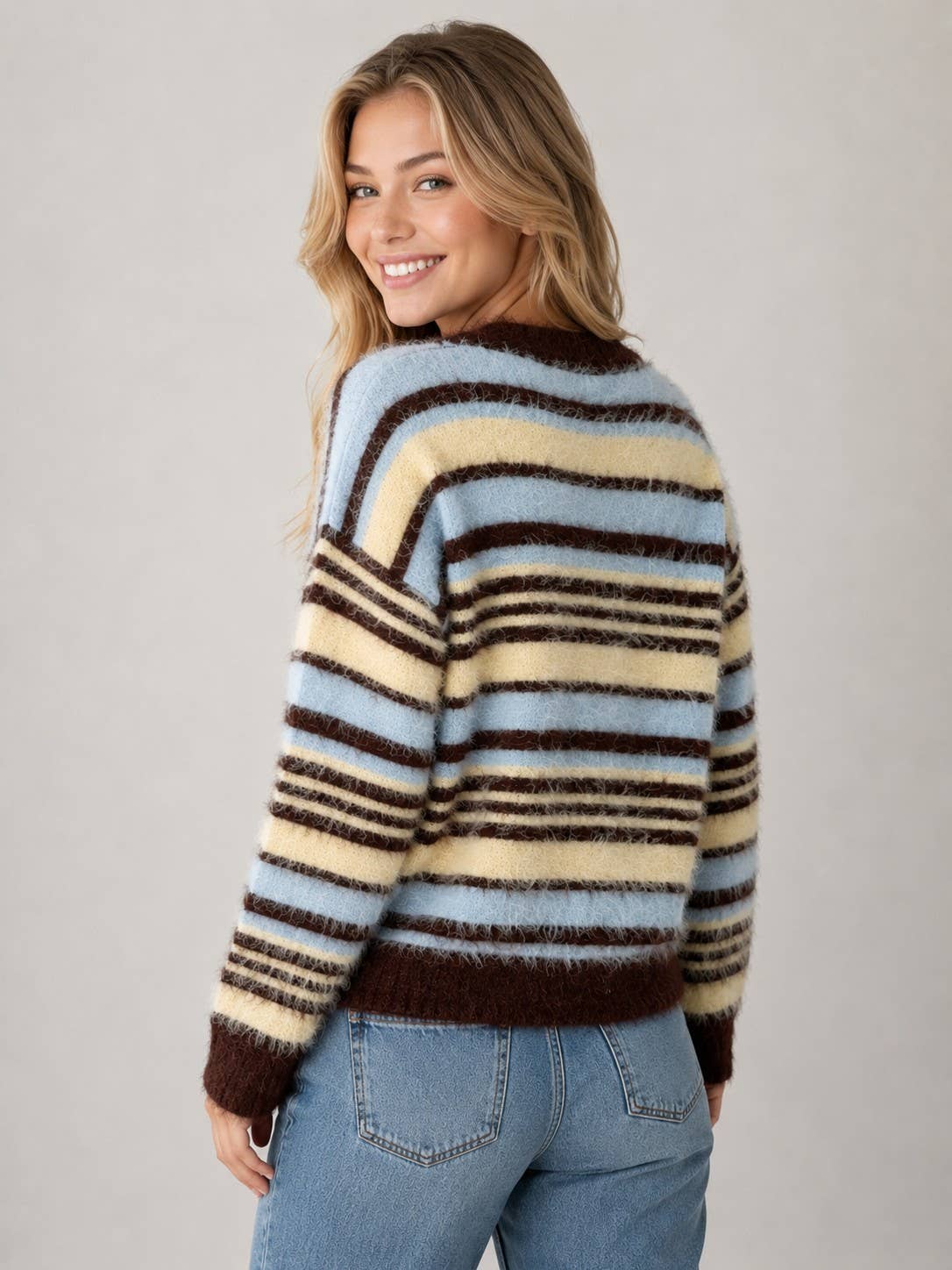 Fuzzy Striped Sweater