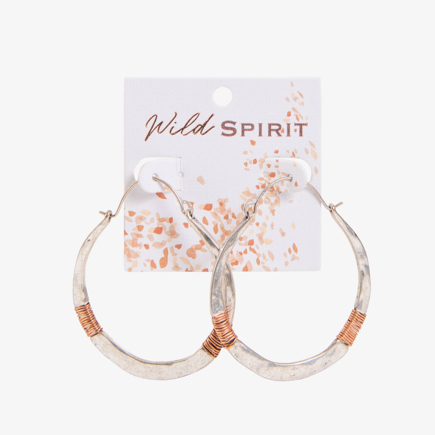 Wild Spirit Western Silver and Copper Hammered Hoop Earrings