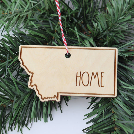 Montana Engraved Wood Ornament