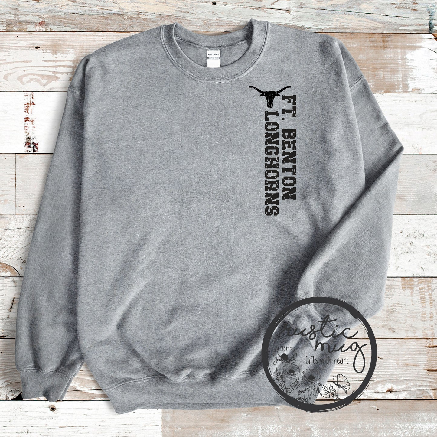 Vertical Grunge Ft. Benton Longhorn Sweatshirt