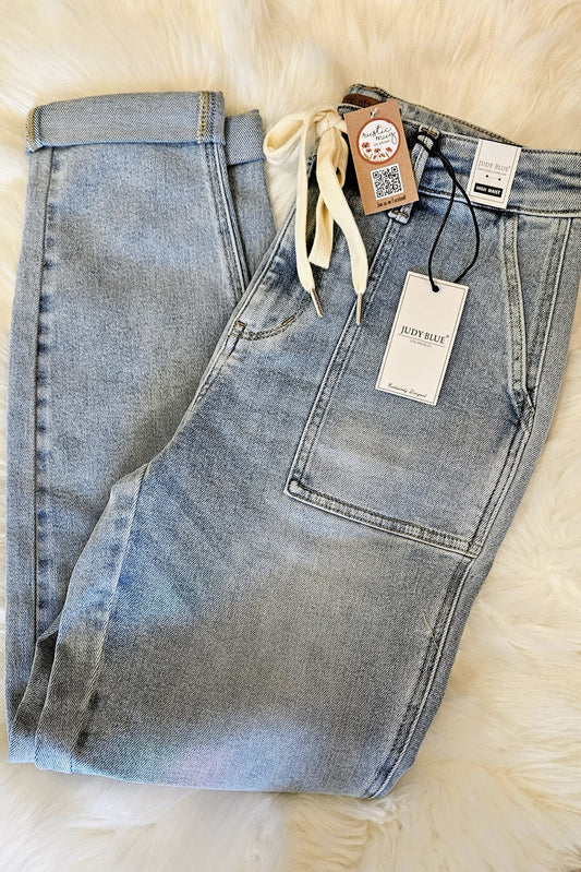 Judy Blue Double Cuff Vintage  Denim Jogger