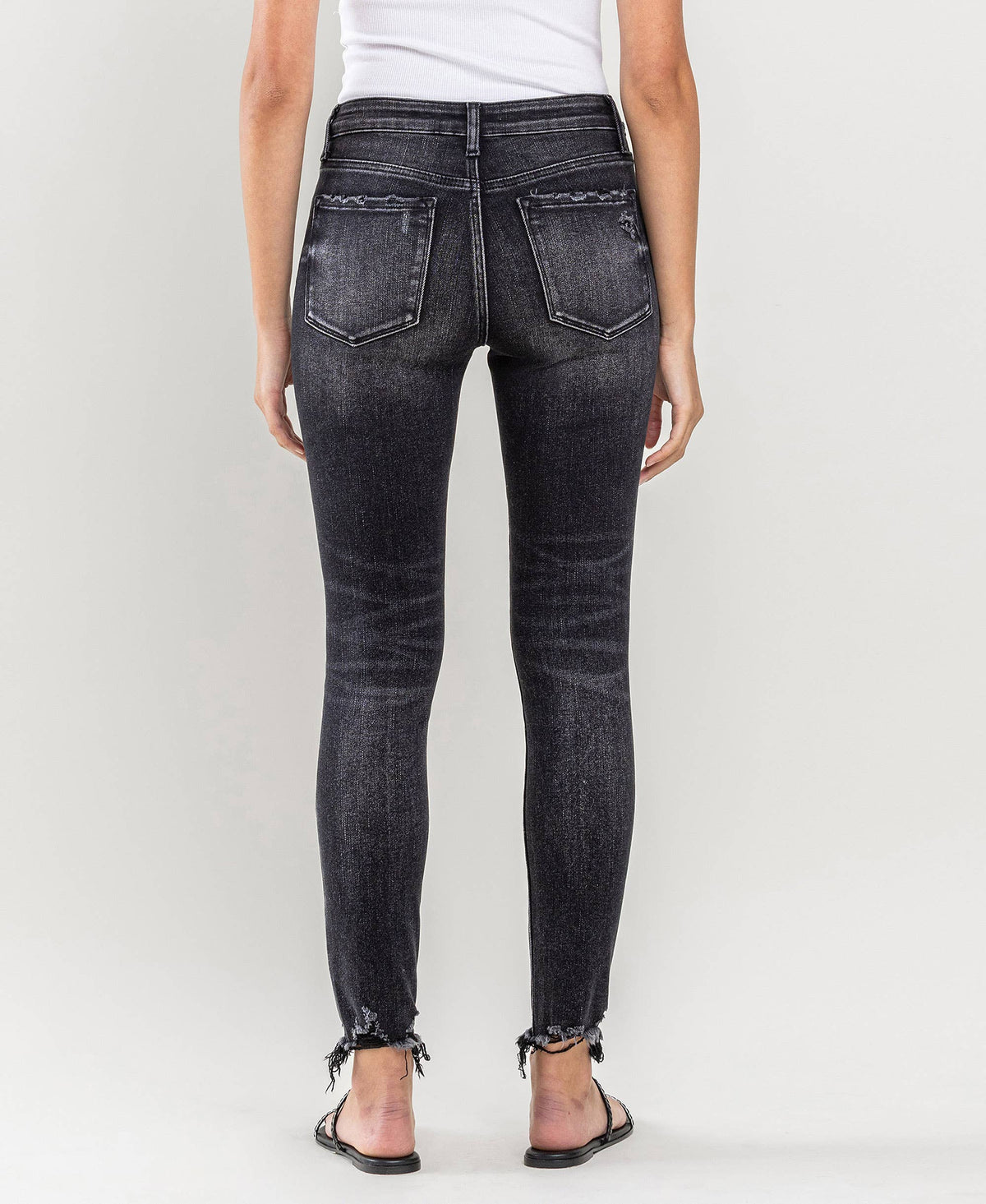 Well Made Uneven Raw  Hem Crop Skinny By Lovervet