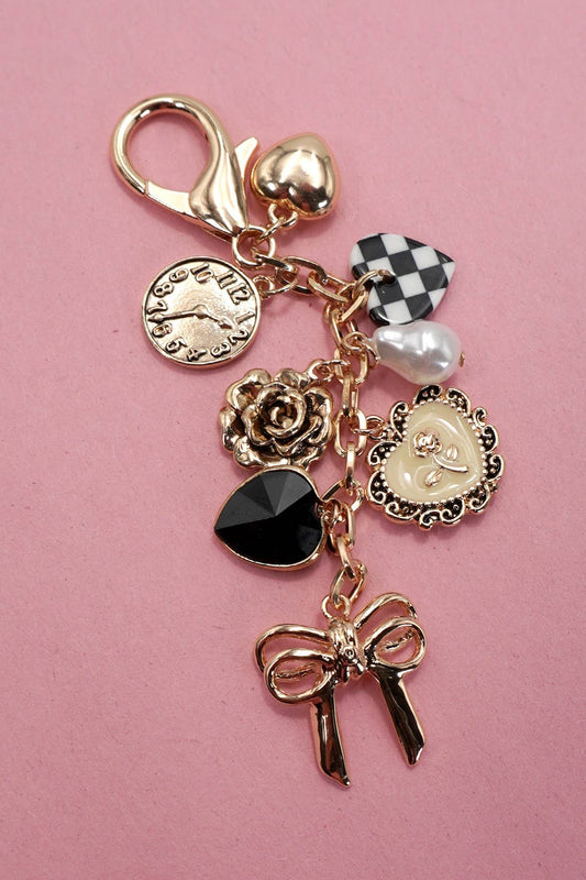 Bow & Heart Bag Charm
