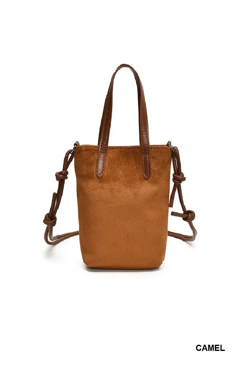 Vintage Suede Bucket Crossbody
