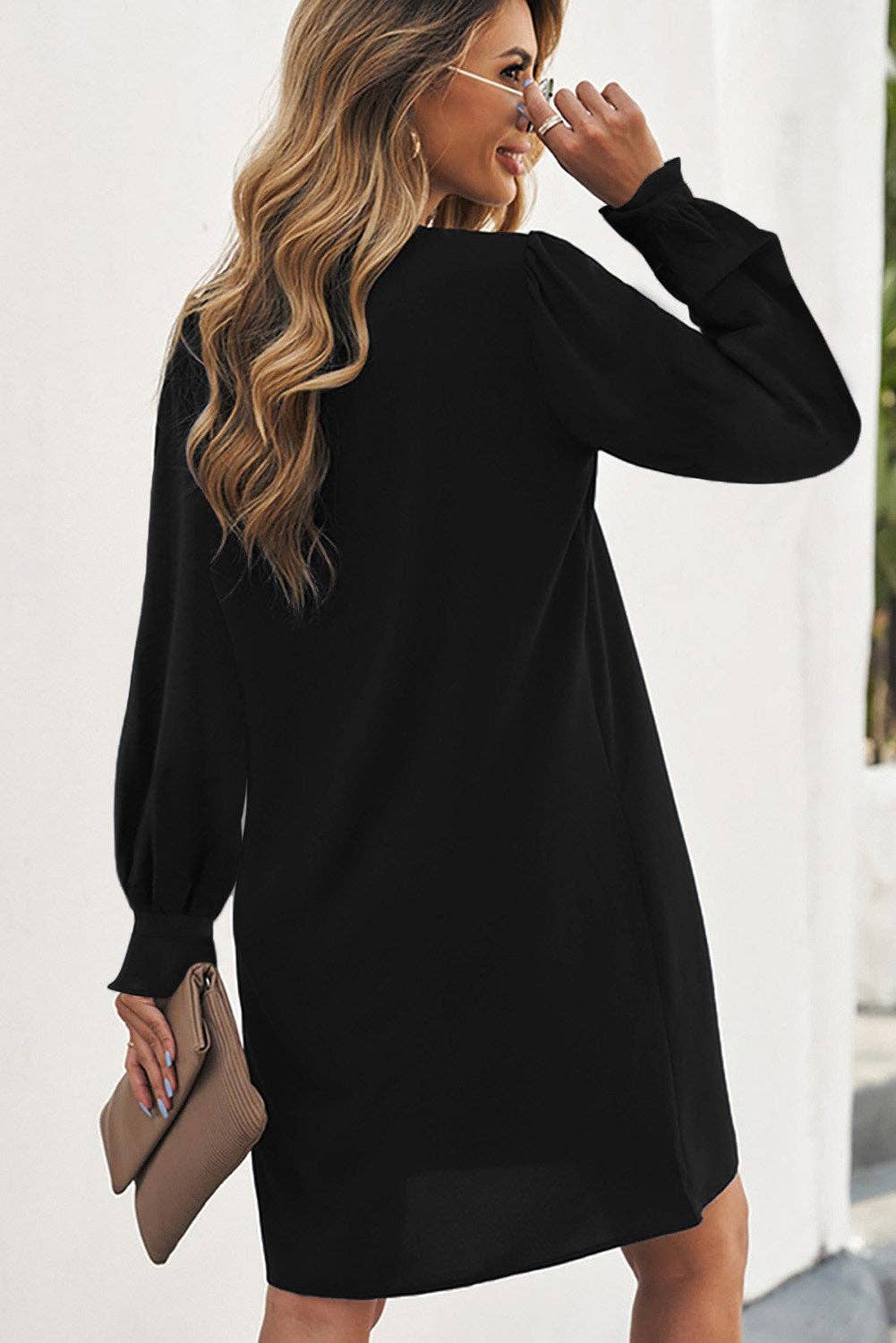 Long Sleeve Pleated Dress