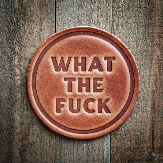 What The F*ck Leather Coaster
