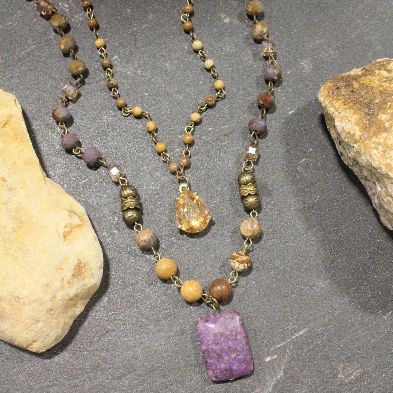 Passionate About Boho Plum Layered Necklace