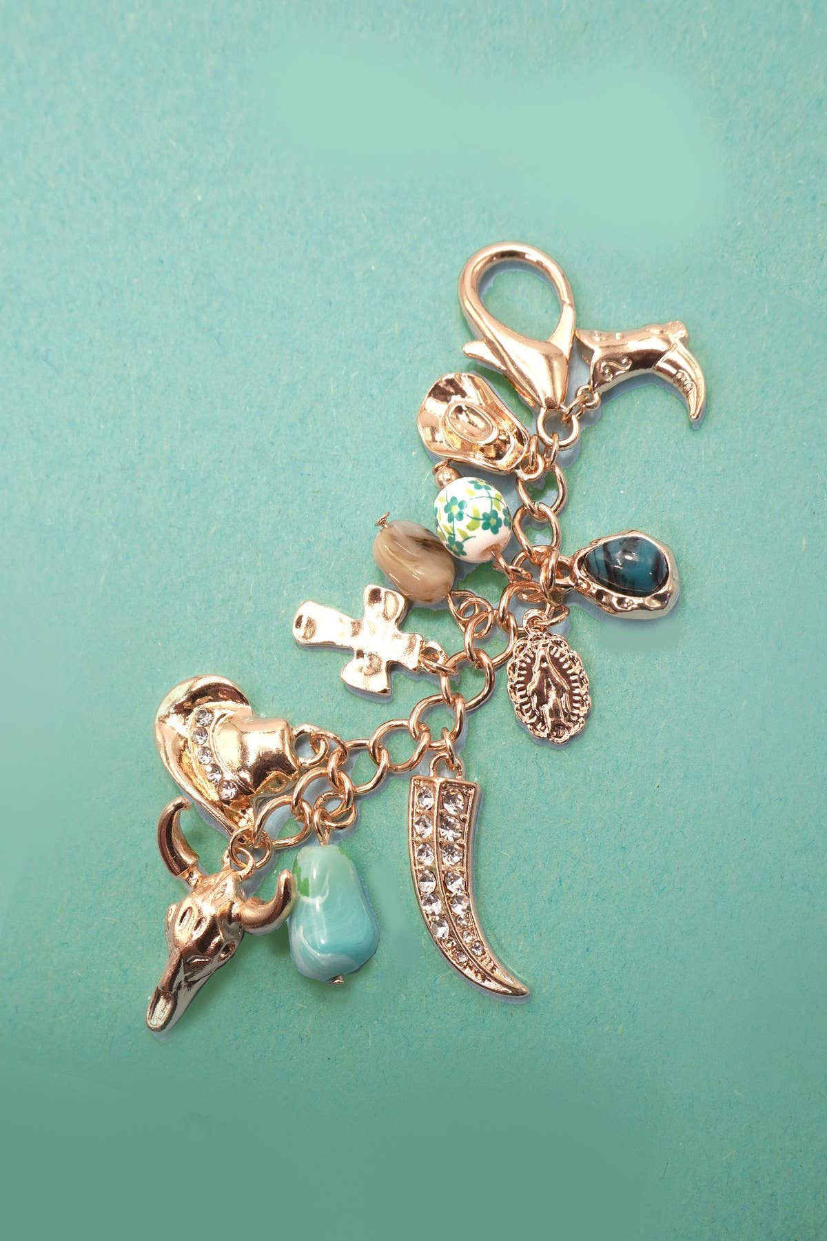 Western Porcelain Boot Cross Bag Charm