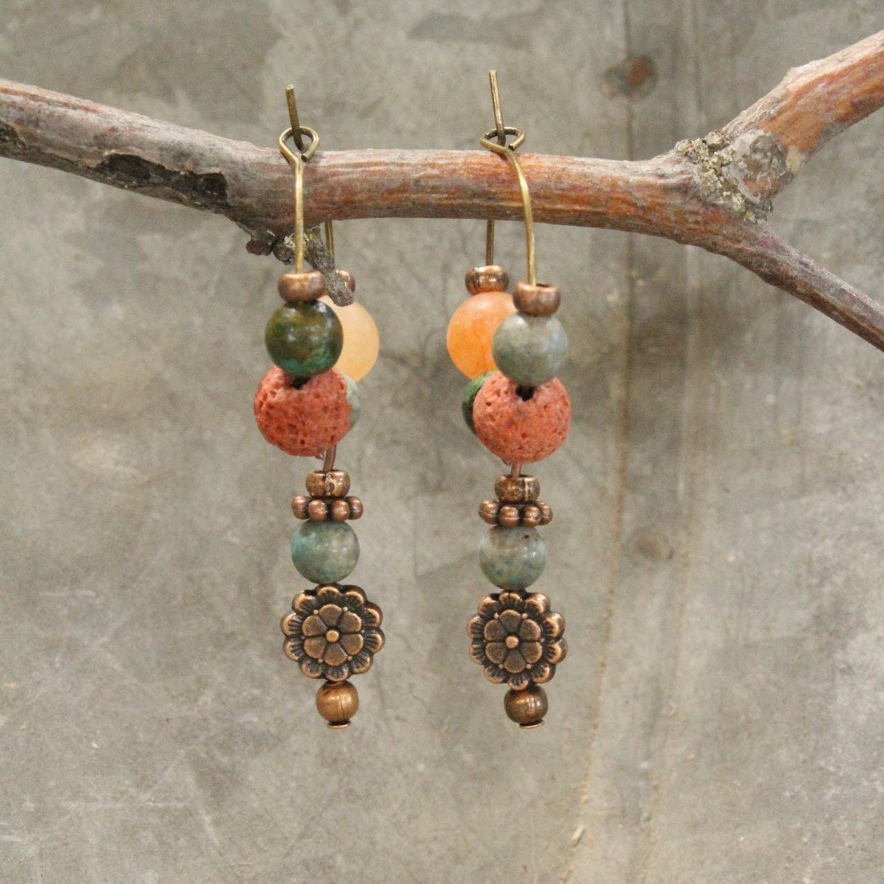 Layered In Beads Coin Earrings