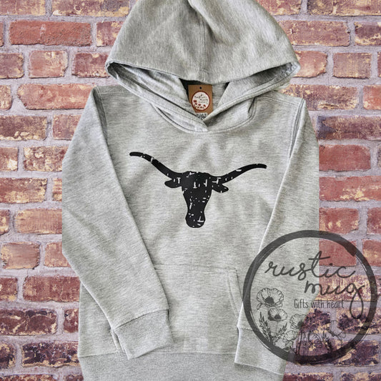 Youth Longhorn Distressed Hoodie