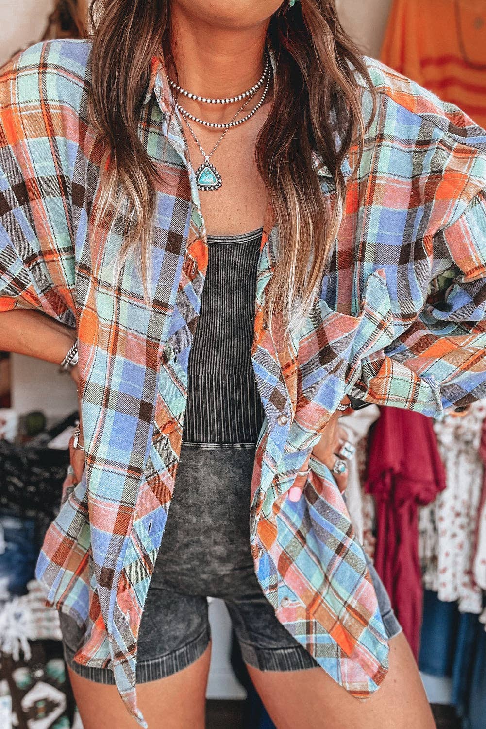 Plaid  Vintage Layering  Shirt