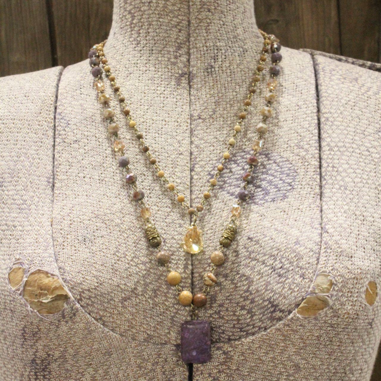Passionate About Boho Plum Layered Necklace