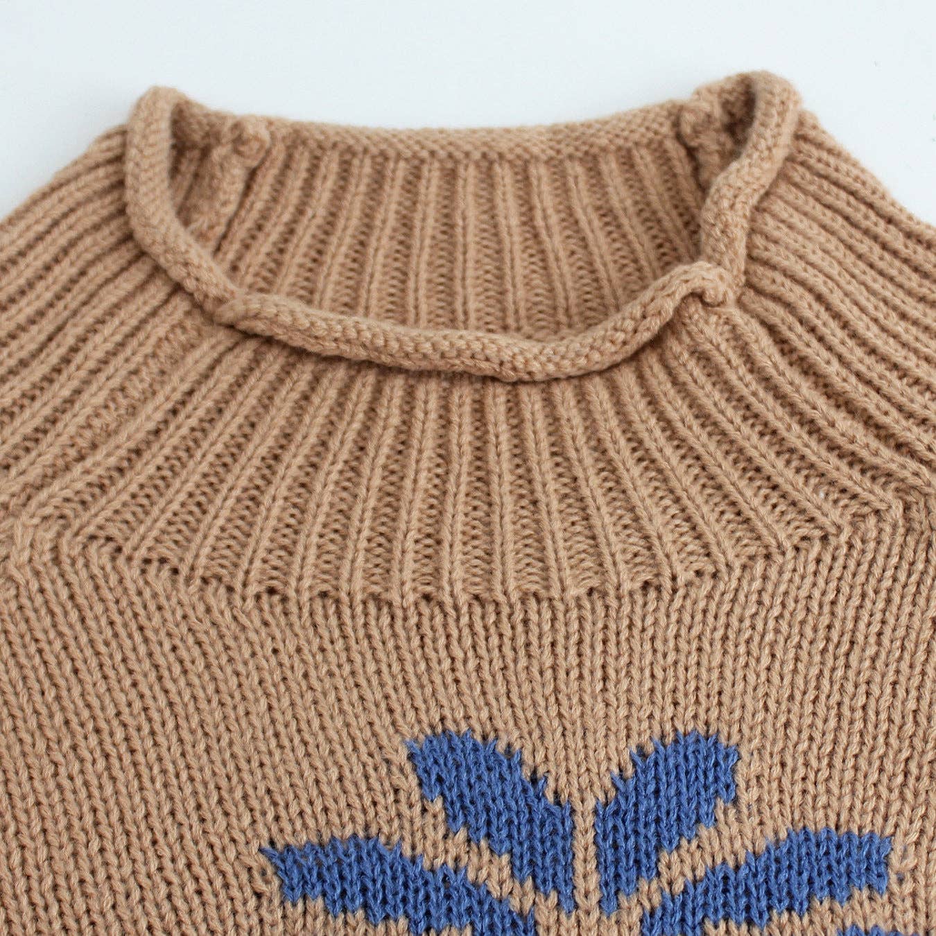 Floral Round Neck Knit Sweater