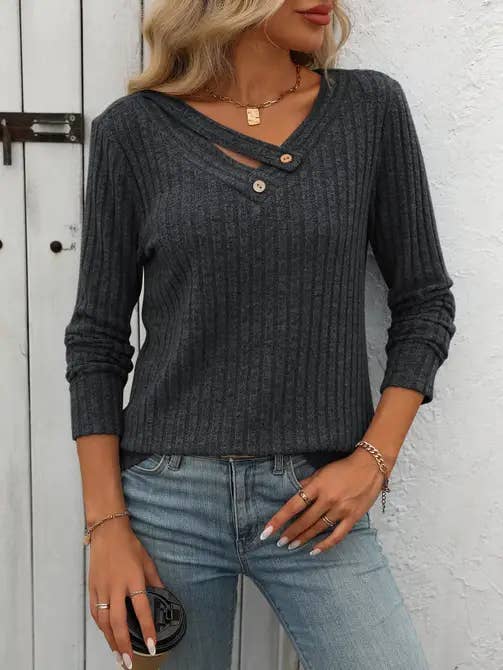 Long Sleeve V-Neck Sweater