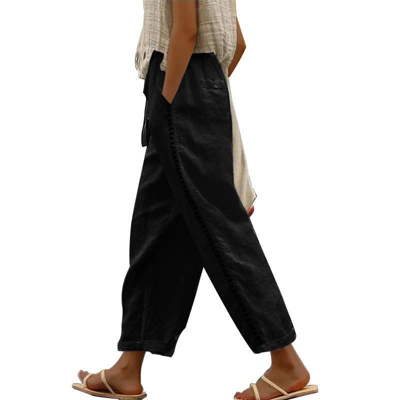 Casual Cropped Wide Leg Pants