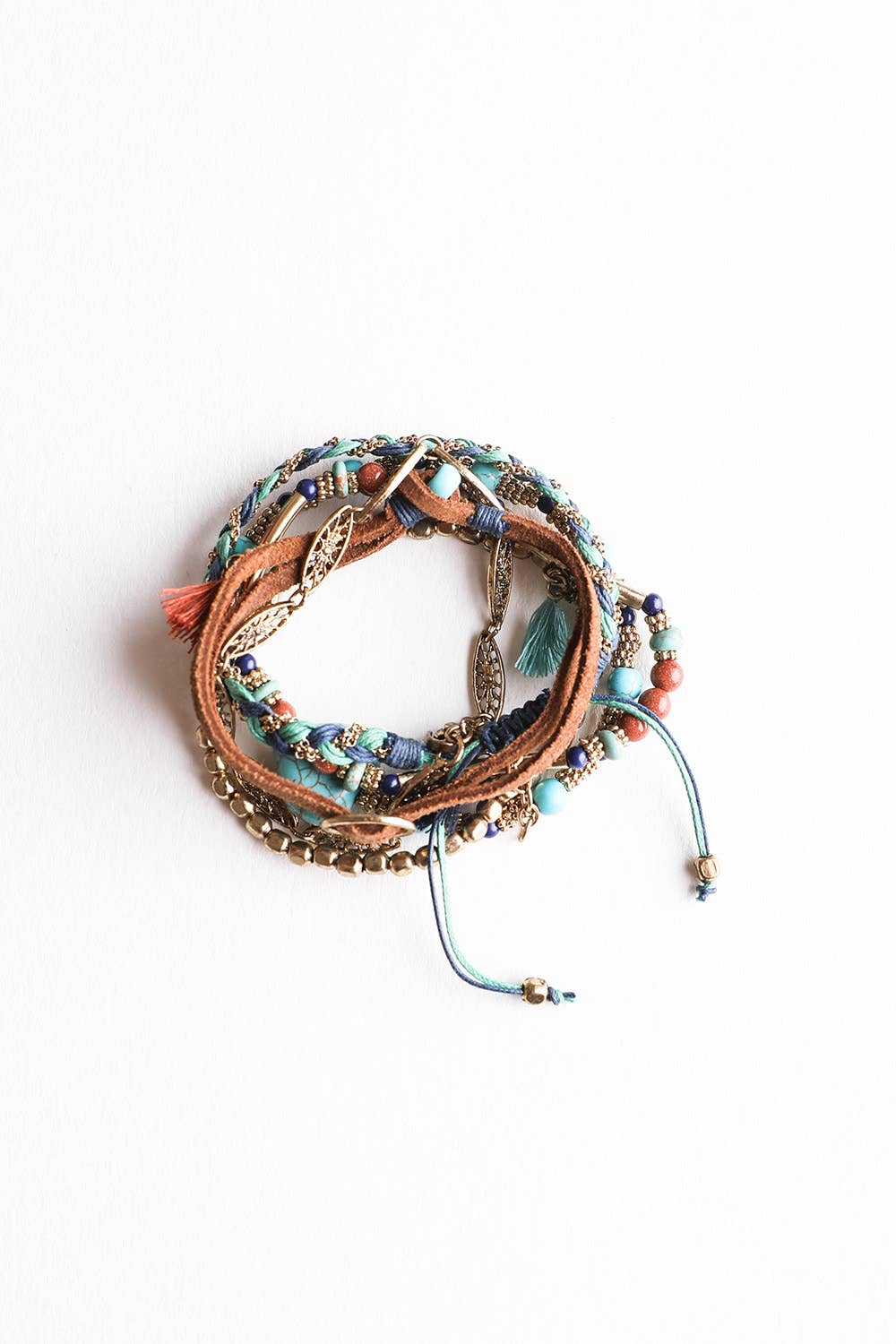 Turquoise Stackable Suede Bracelet