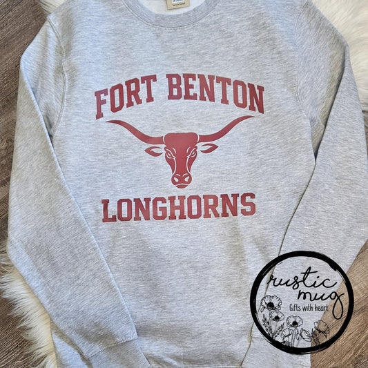 Old School Longhorn Gray Sweatshirt