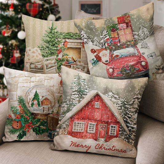 18" Vintage Christmas Pillow Covers