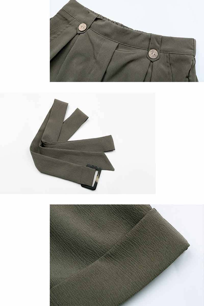 High Waisted Belted Pocket Shorts