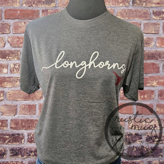 Cursive Longhorns Tee