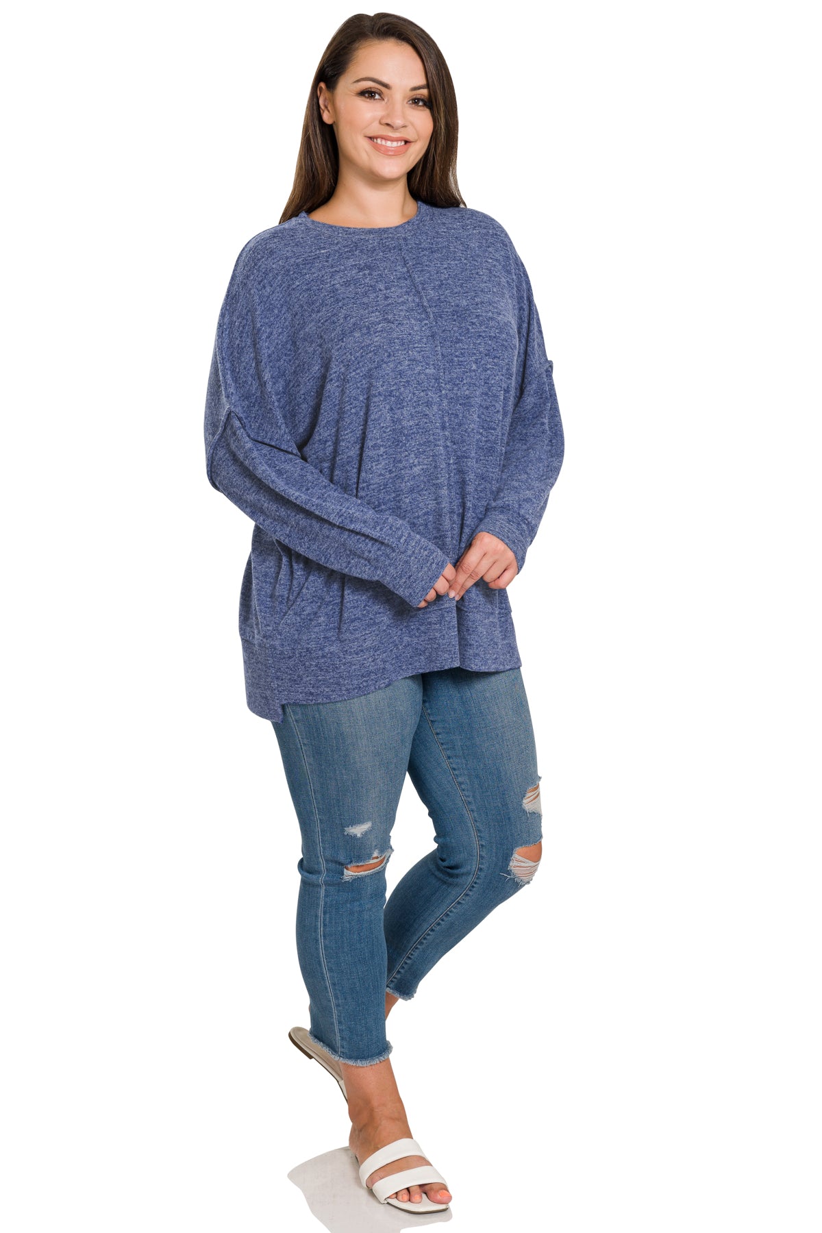 Brushed Melange Oversized Sweater