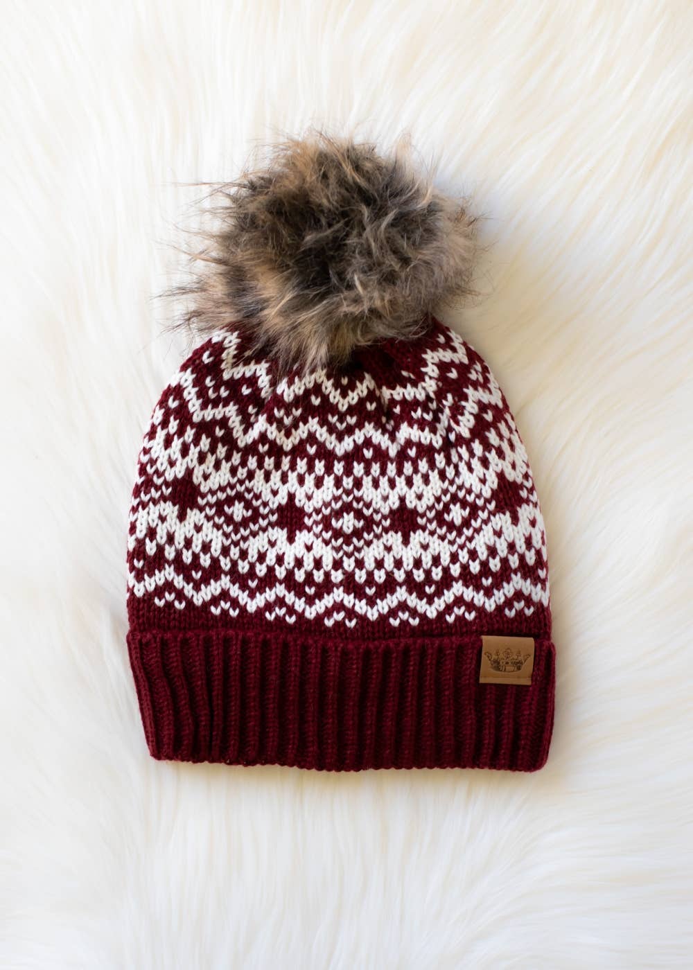 Burgundy & White Hat