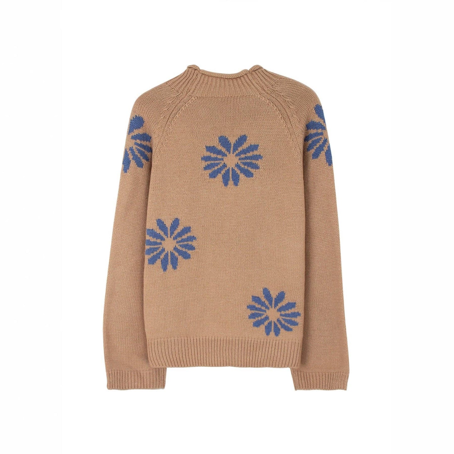 Floral Round Neck Knit Sweater
