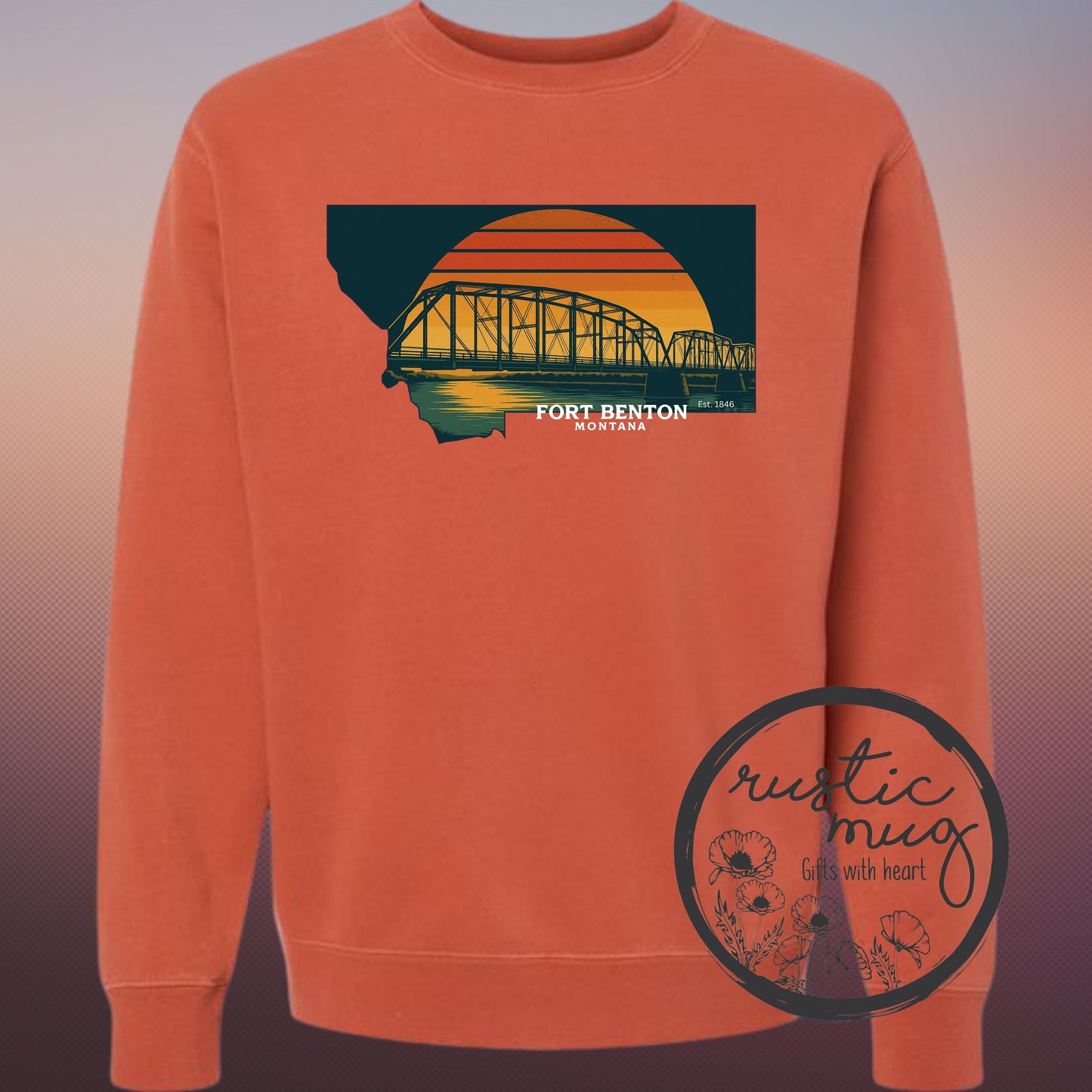 Fort Benton Sunset Bridge Sweatshirt