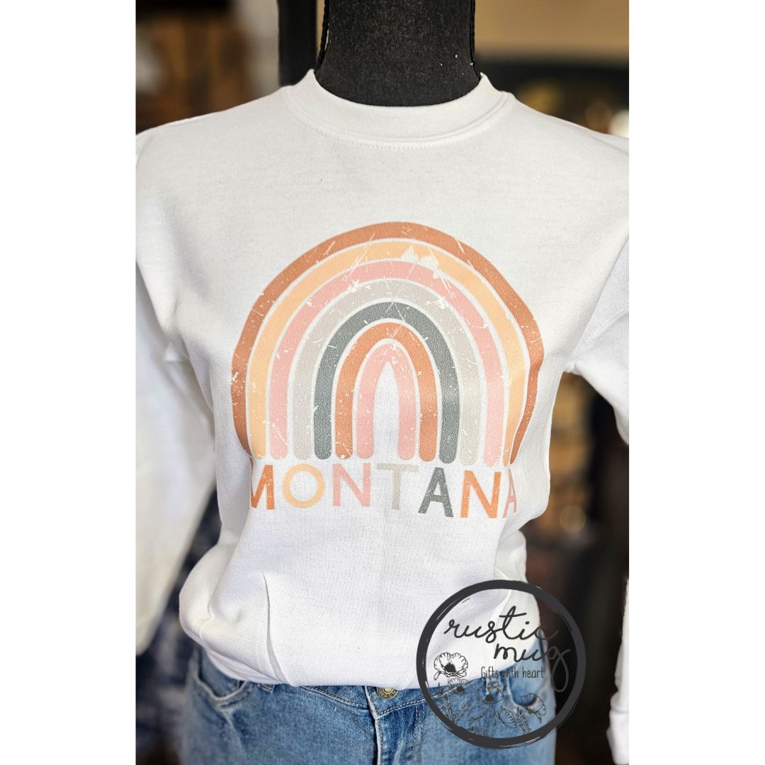 Youth Retro Rainbow Crew Sweatshirt