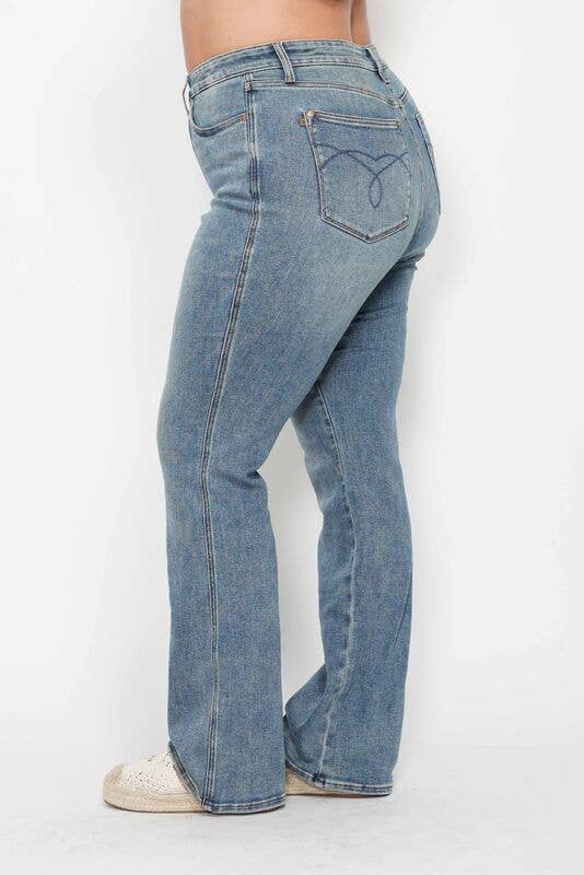 Med Wash Tummy Control High Waisted Bootcut by Judy Blue