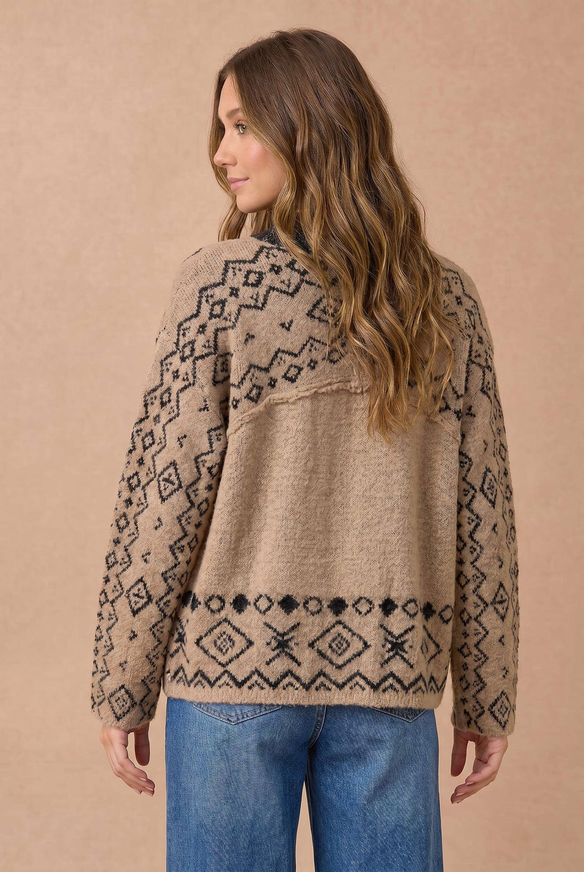 Nordic Toggle Button Detail Sweater Cardigan
