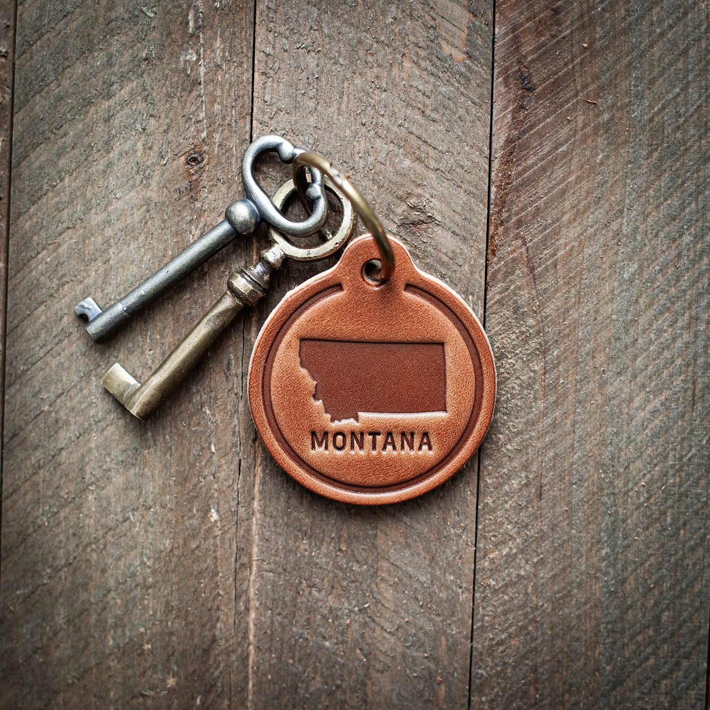 Montana Leather Keychain