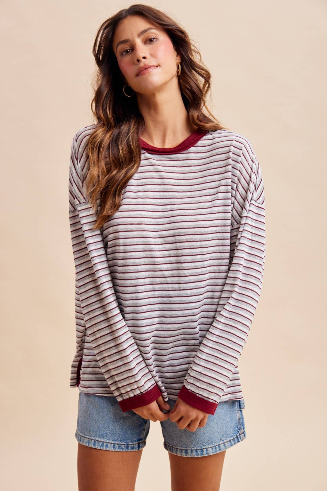 Striped Oversized Jersey Tee