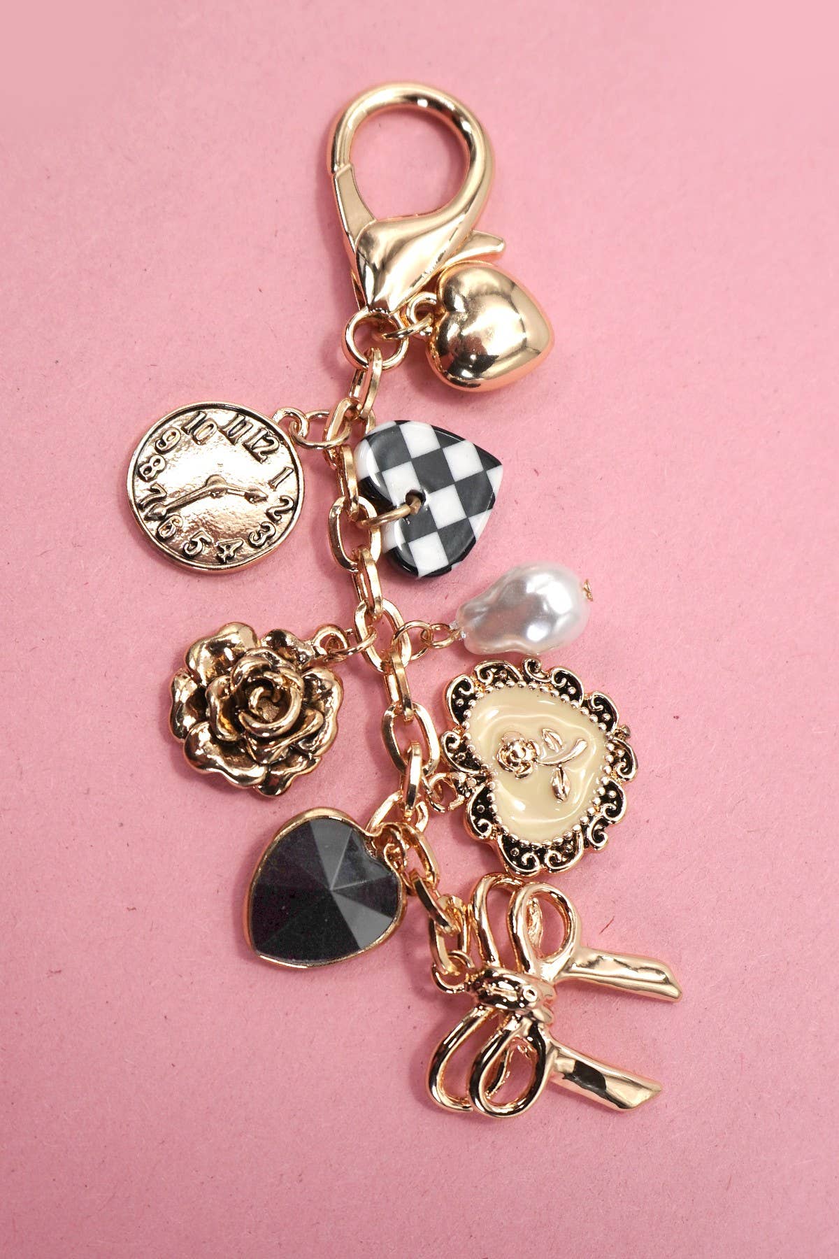 Bow & Heart Bag Charm