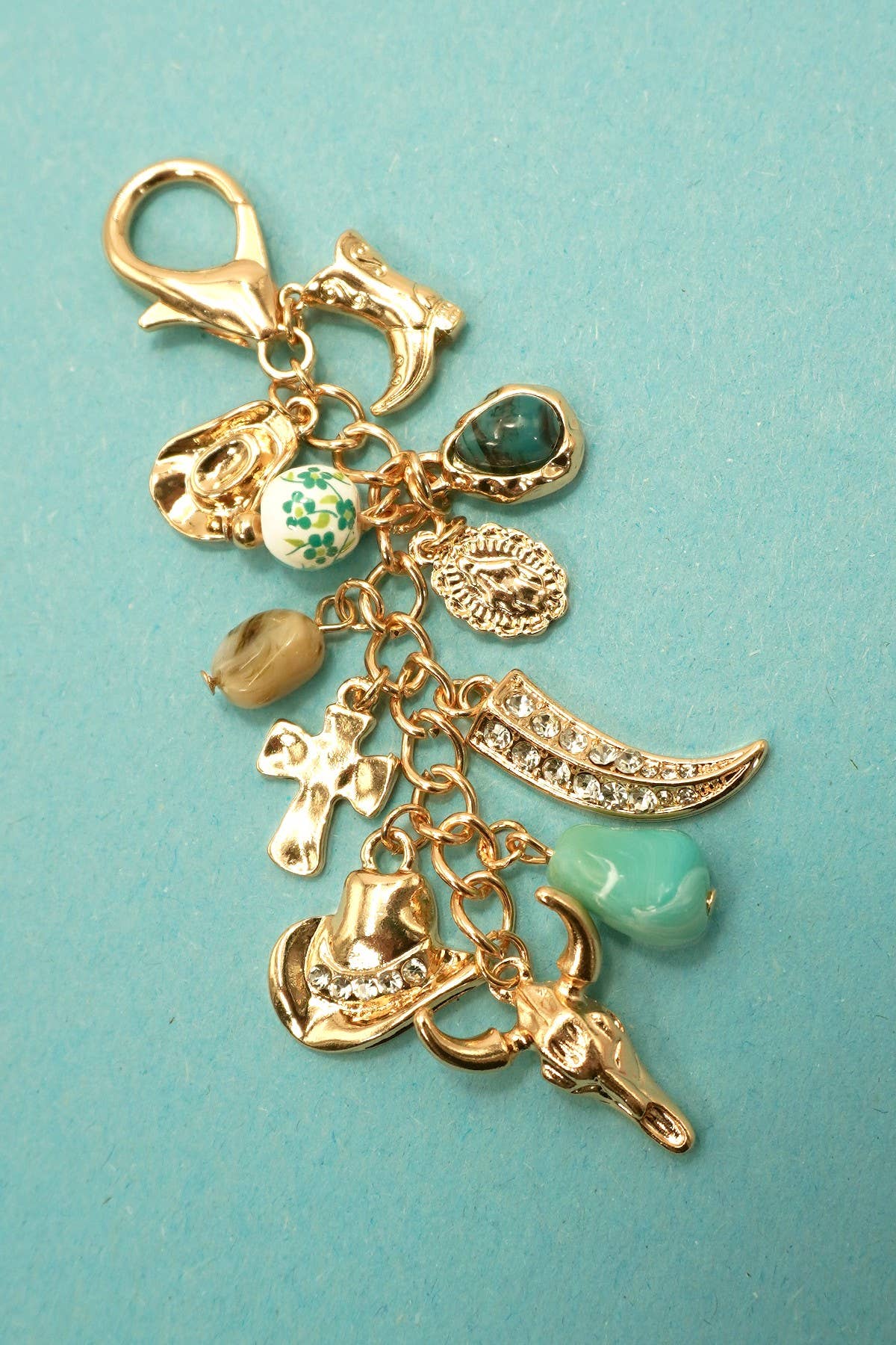Western Porcelain Boot Cross Bag Charm