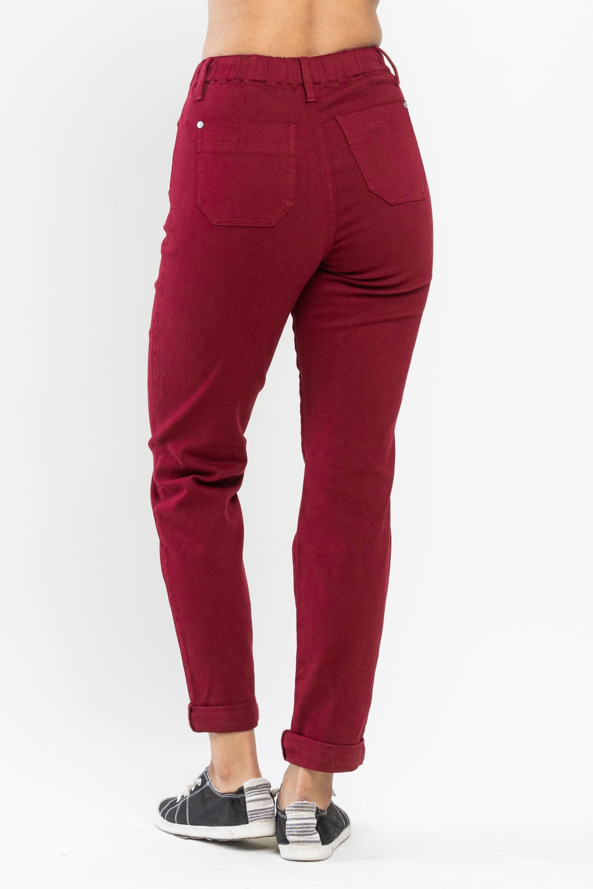 Judy Blue Double Cuff Scarlet Denim Jogger