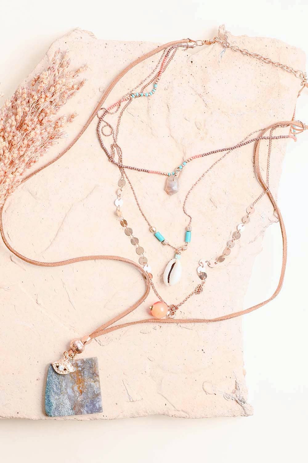 Stone and Shell Bohemian Necklace