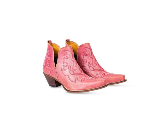 Pink Maisie Stitched Leather Boots by Myra