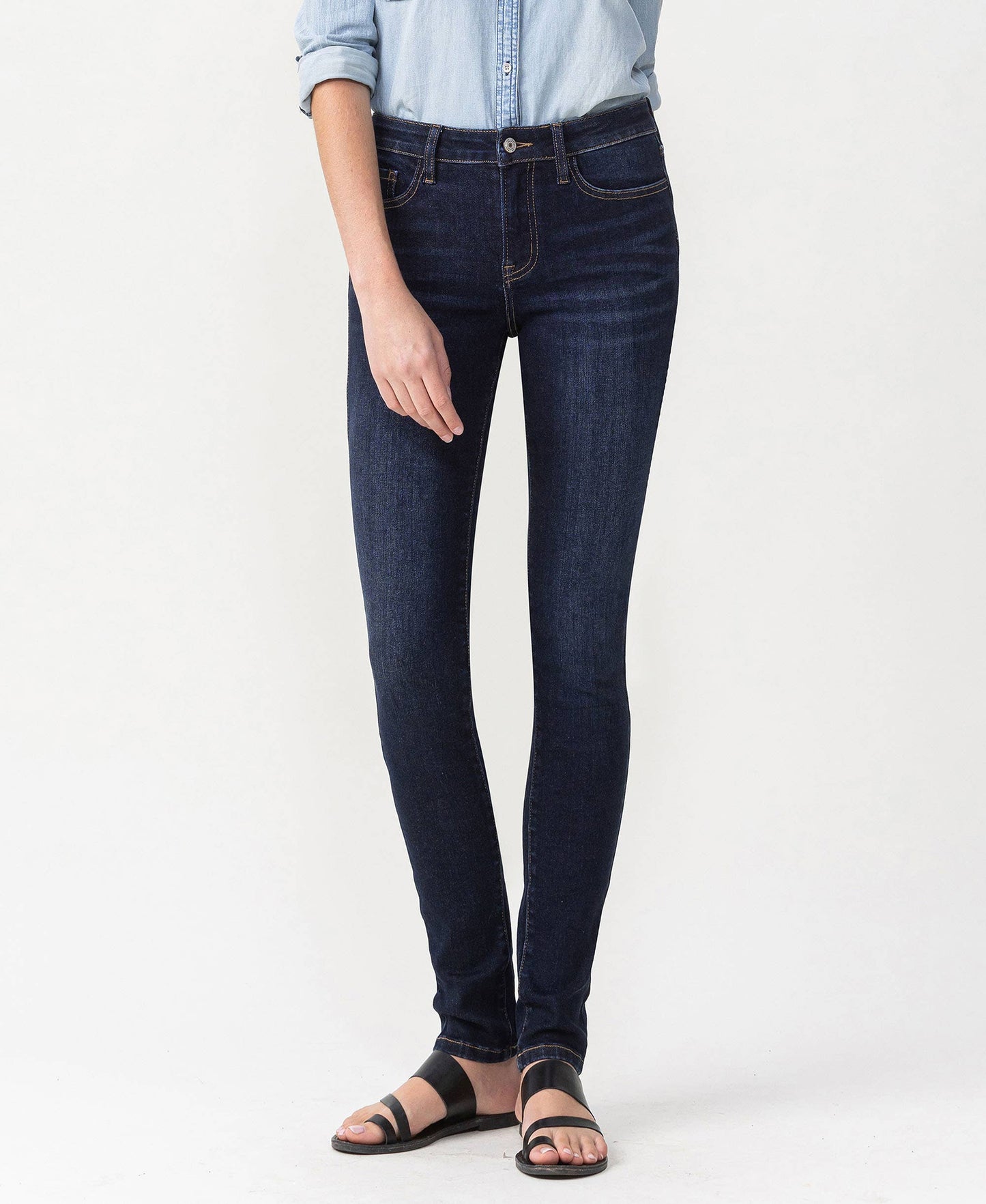 Lustrous High Rise Dark Skinny by Lovervet