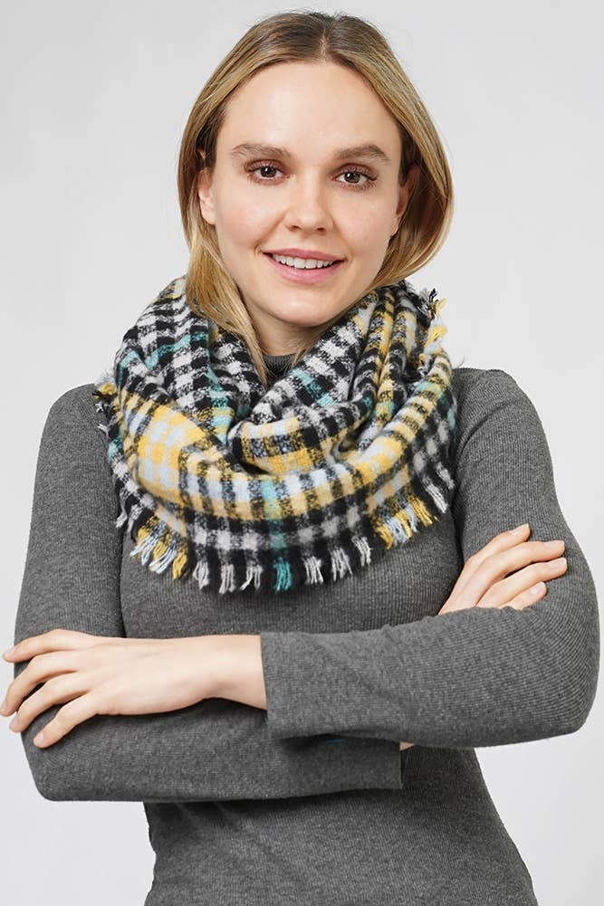 Plaid Pattern Infinity Scarf