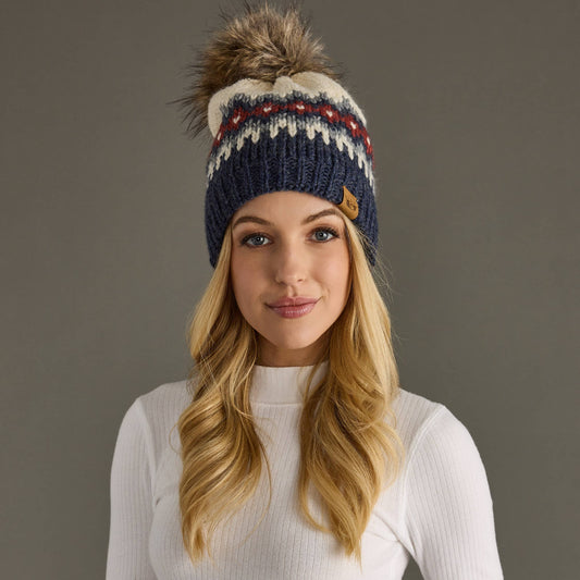 Cream, Blue, Red & Gray Hat