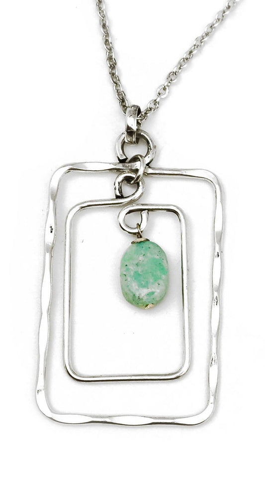 Banjara Amazonite Rectangle Frame Necklace