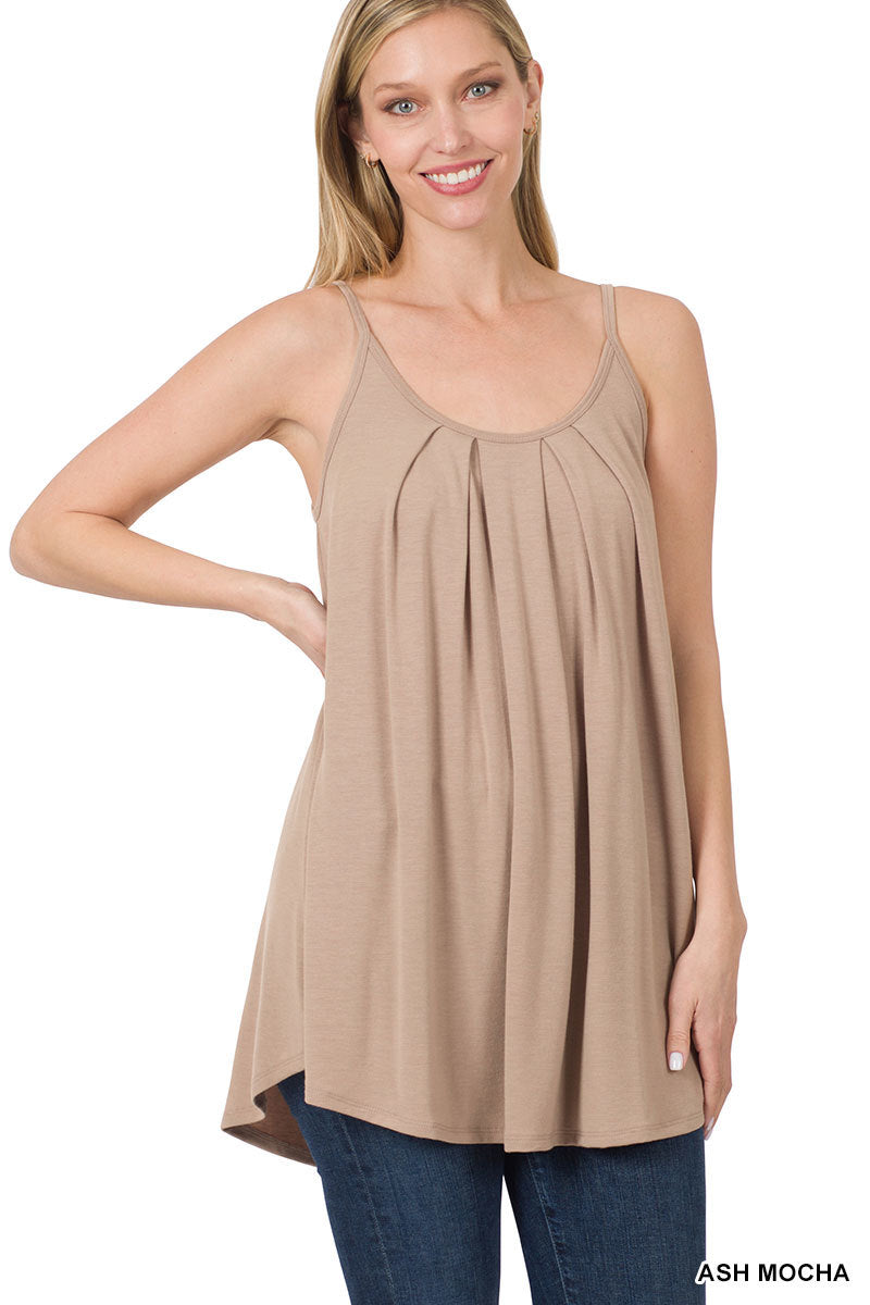 Pleated Spaghetti Strap Cami