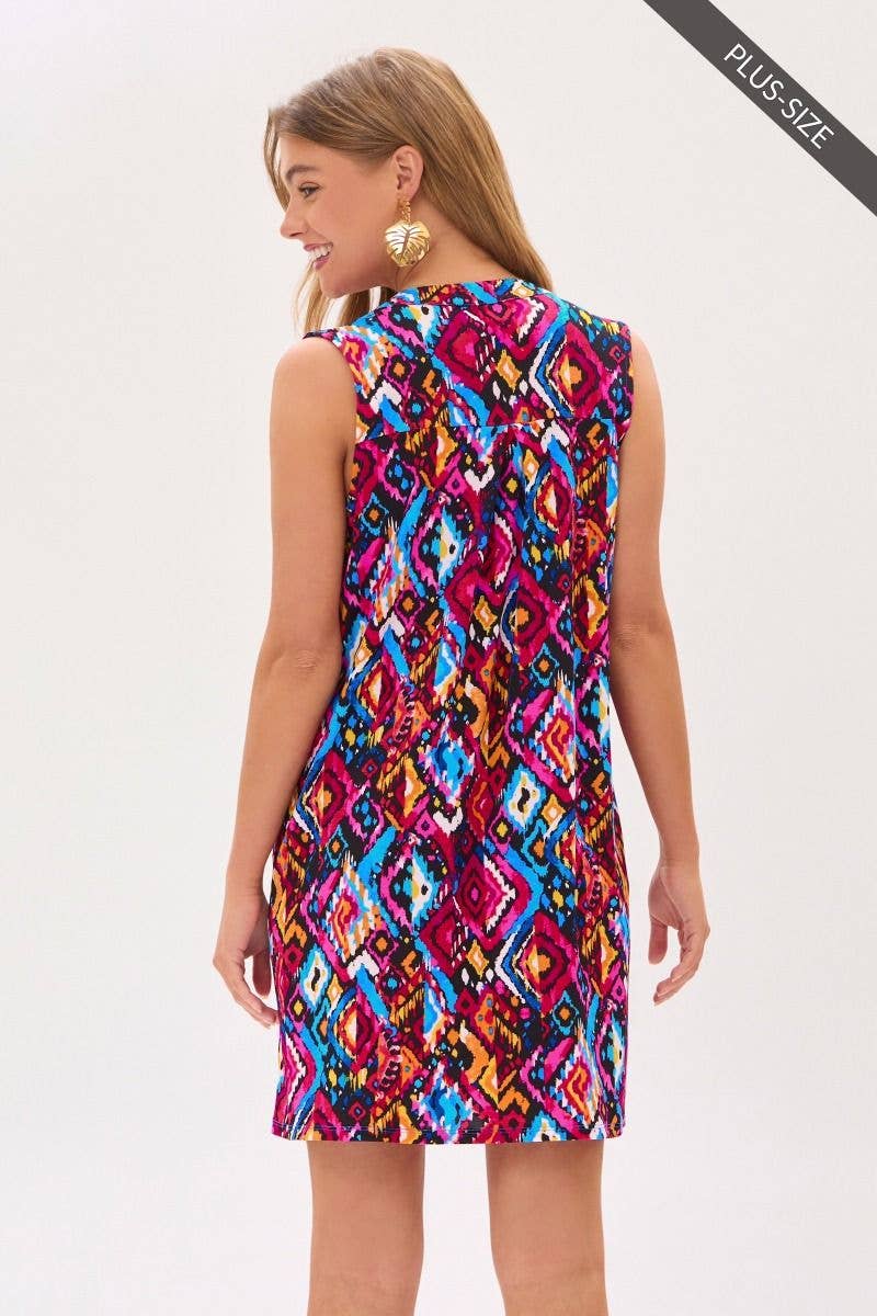 Plus Size Fair Isle Chic Mini Dress